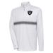 Men's Antigua Heather Gray/Black Las Vegas Raiders Bullseye Quarter-Zip Pullover Top