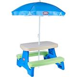 Little Tikes Easy Store Jr. Picnic Table with Umbrella - Blue / Green