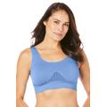 Plus Size Women's Wireless Cooling Seamless Bra by Secret Solutions in French Blue (Size M)