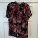 Torrid Tops | Black Floral Mock Neck Blouse | Color: Black/Brown | Size: 0x