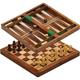 SouvNear 2 in 1 Chess and Backgammon Set Board Game 10.5 x 10.5 x 1 Inches Brown