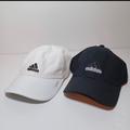 Adidas Accessories | Adidas Athletic Adjustable Hats - Lot Of 2 Black/White Size L/Xl | Color: Black/White | Size: Os