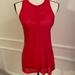 Athleta Tops | Athleta Red Racerback Tank Top Semi Sheer Size S | Color: Red | Size: S