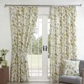 Sundour Grove Floral Pencil Pleat Curtains Fennel 66x90, Green