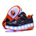 Boys Girls Shoes Children's Shoes with Wheels LED Luminous Shoes Outdoor Sports Shoes Flashing Shoes Skateboard Shoes Trainers Birthdays Holidays, 888 black, 12.5 UK Child