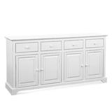 Braxton Culler Hues 70" Wide 4 Drawer Rubber Wood Sideboard Wood in White/Brown | 36 H x 70 W x 18 D in | Wayfair 1064-150/ANTFROSTWHITE