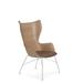 Lounge Chair - Kartell K/Wood Lounge Chair Faux Leather/Wood in Gray/Brown | 43.31 H x 26.77 W x 26.77 D in | Wayfair 4917/CC