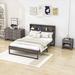 Winston Porter Keadyn 3-Pieces Bedroom Sets, Platform Bed w/ Dresser & Nightstand Wood in Gray | 45 H x 63 W x 87.8 D in | Wayfair