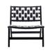 George Oliver Rattan Accent Chair w/ White Wool Carpet Wood/Wicker/Rattan in Black | 28.35 H x 26.18 W x 28.35 D in | Outdoor Furniture | Wayfair