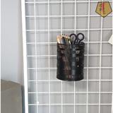 GN109 Hook Wall Mounted Pen Pencil Holder, Office Desk Organizer w/ Hook For Hanging On Wire Mesh Wall Grid Panel in Black | Wayfair