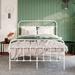 Willa Arlo™ Interiors Payan Metal Platform Bed w/ Vintage Headboard & Footboard Metal in Black/White | 47.6 H x 54.3 W x 77.9 D in | Wayfair