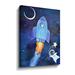 Zoomie Kids Outer Space Adventure - Painting on Canvas in Blue/Indigo/White | 10 H x 8 W x 2 D in | Wayfair 7E6C71E4815048CBB639B72EEC06B255