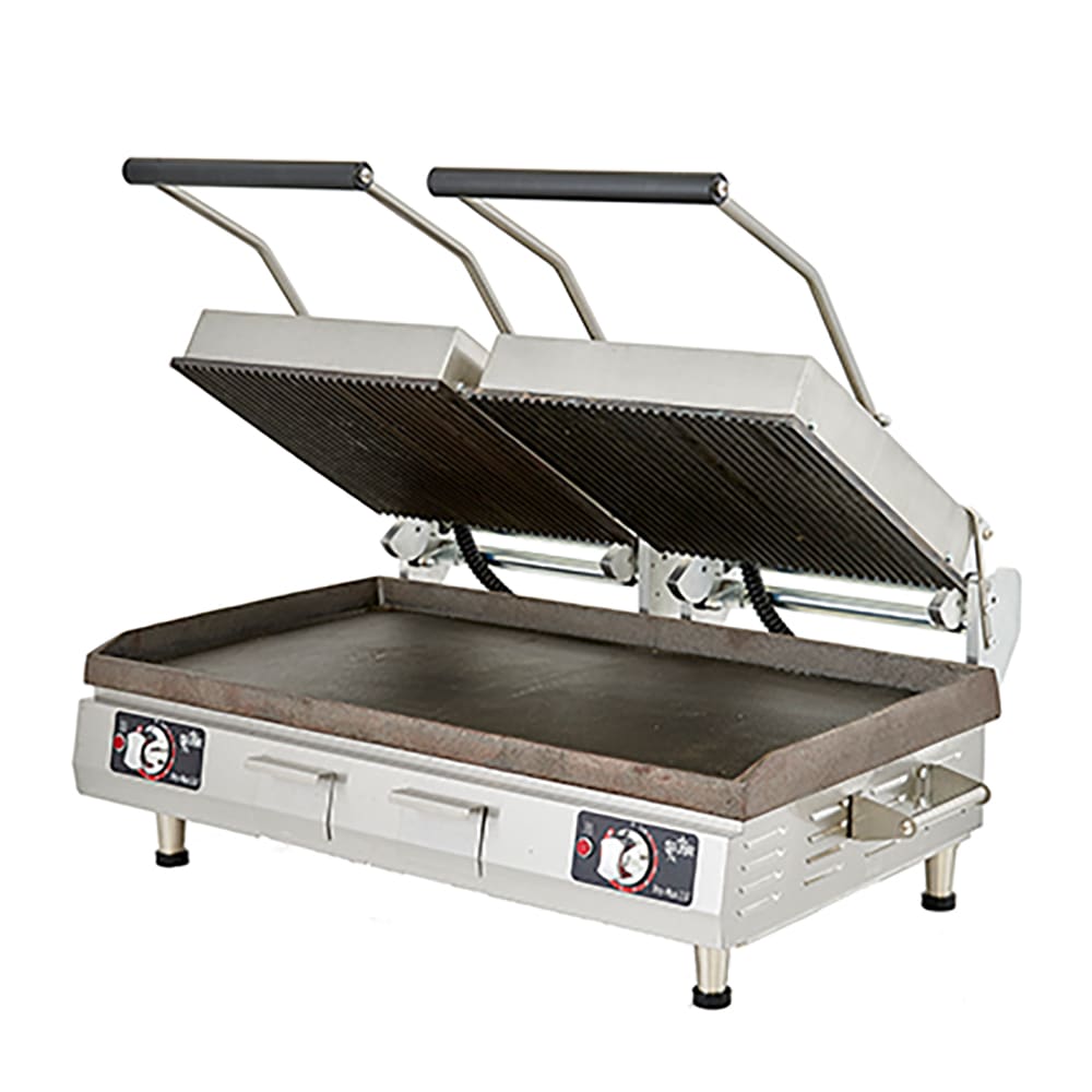 Star PSC28IE Double Commercial Panini Press w/ Cast Iron Smooth Plates, 240v/1ph, Stainless Steel