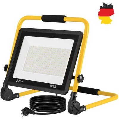 Baustrahler led Baustrahler 200W Warmweiß Arbeitsleuchte Bauscheinwerfer Baulampe