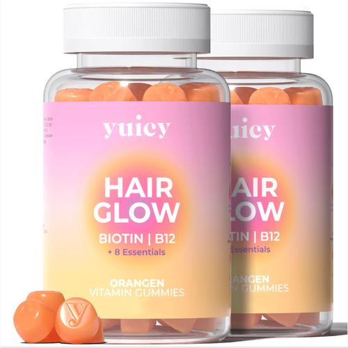 yuicy Hair Glow Biotin Gummies für Haarwachstum 120 St Fruchtgummi