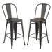 HouseInBox Metal Bar Stools Set of 2 Industrial 29 Counter Height Bar Stools with Solid Wood Seat for Kitchen Bistro Pub Gan