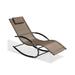 Crestlive Products Steel Patio Rocking Lounge Chairs Brown