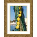 Wilson Emily 13x18 Gold Ornate Wood Framed with Double Matting Museum Art Print Titled - Italy-Apulia-Province of Barletta-Andria-Trani-Trani Close-up of fishing net and floats