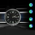 1X Universal Luminous Diamond Quartz Analog Watch Stick On Car Clock Accessories