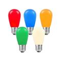 Novelty Lights 25 Pack S14 Outdoor Patio Edison Replacement Bulbs E26 Medium Base Ceramic Multi 11 Watt