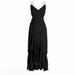 J. Crew Dresses | J Crew Black Faux Wrap Ruffle Hem Midi Dress Sz 6 | Color: Black | Size: 6