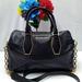 Michael Kors Bags | Michael Kors Vanessa Black Leather Zip Closure Chain Strap Satchel Shoulder Bag | Color: Black | Size: Os