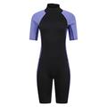 Mountain Warehouse Shorty Womens Wetsuit -2.5mm Thickness, Neoprene Ladies Swimsuit, Extended Puller, Flatlock Seams - For Spring Summer, Scuba Diving, Swimming Dusky Purple 12-14
