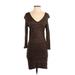 Soft Joie Casual Dress - Sweater Dress: Brown Marled Dresses - Women's Size X-Small