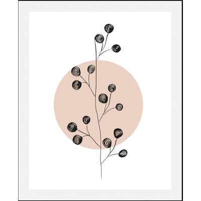 Bild QUEENCE "Hilma", rosa (farbe rahmen: schwarz, farbe bild(er): rosa), B:50cm H:70cm, Acrylglas, Papier, Holz, Bilder, gerahmt Image