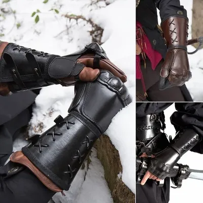 Armure en cuir de samouraï vintage pour hommes Steampunk médiéval protège-bras gants de boxe