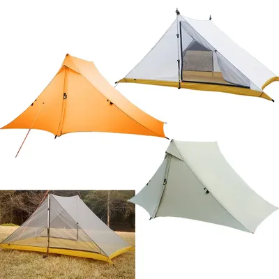 Tente de camping et randonnée ultralégère en nylon argenté 20D double face étanche tentes de sac à