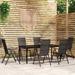 vidaXL Patio Dining Set Outdoor Dining Set Garden Table and Chair Set Black