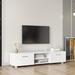 Wood Storage TV Stand, 2 Storage Cabinet and Open Shelves, Entertainment Center for Up to 70" TV