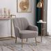 Grey Chair Tufted Sherpa Armchair for Living Room Bedroom