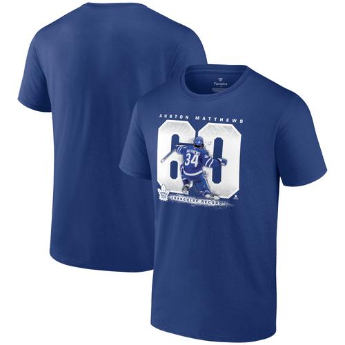 Torrekord-T-Shirt der Toronto Maple Leafs mit dem Fanatics-Logo von Auston Matthews in Blau für Herren