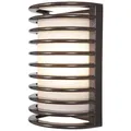 Access Lighting Bermuda Outdoor Ribbed Bulkhead Wall Sconce - 20010LEDDMGLP-BRZ/RFR