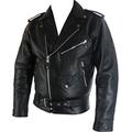 Unicorn London Mens Classic Brando Real Leather Jacket #B2 (Large) Black