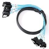 SATA-III Cable:0.5M 4Pcs/Set-SATA Cable 90-Degree Right-Angle SATA-Data Cable SAS/SATA-6Gbps Cable