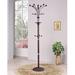 Rebrilliant Koldobika Steel 16 - Hook Freestanding Coat Rack Wood/Metal in Brown/Gray | 74 H x 14 W x 14 D in | Wayfair