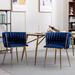 Everly Quinn Modern Dining Chairs, Kitchen Chairs, Upholstered Dining Chairs Velvet/Metal in Blue | 28.74 H x 21.65 W x 18.89 D in | Wayfair