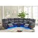 Multi Color Reclining Sectional - Latitude Run® Anouck Power Reclining Sectional w/ LED Floor Light Faux | 39.8 H x 106.3 W x 106.3 D in | Wayfair