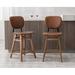 Red Barrel Studio® Rosalynne Solid Wood 25.5" Counter Stool Wood/Leather in Brown | 41 H x 18 W x 22.5 D in | Wayfair