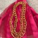 Victoria's Secret Jewelry | Double Gold Necklace Very Light And Gold | Color: Gold/Red | Size: 34” Long. Doubled 16”