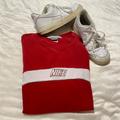 Nike Shirts | Nike Vintage Embroidered T-Shirt | Color: Red/White | Size: L