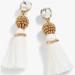 J. Crew Jewelry | J.Crew Hypoallergenic Ear Post White Tassel Earrings With Gold Accents. | Color: Gold/White | Size: Os