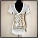 Pink Victoria's Secret Tops | Like New Vs Pink New Years White & Gold Burnout “Kiss Me At Midnight” Tee | Color: Gold/White | Size: Xs