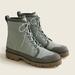 J. Crew Shoes | J Crew Gwen Canvas Leather Lace Up Lug Sole Boots Sz 6.5 Slate Green | Color: Gray/Green | Size: 6.5