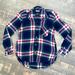 American Eagle Outfitters Tops | American Eagle Plaid Boyfriend Fit Button Down Size Small | Color: Blue/Pink | Size: S