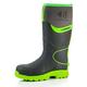 Buckbootz BBZ8000 GREY GREEN BUCKLER Hi VISABILITY FULL SAFETY WELLINGTON BOOT ANKLE PROTECTION & SUPPORT WATERPROOF METAL FREE (uk_footwear_size_system, adult, men, numeric, wide, numeric_13)