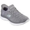 Slipper SKECHERS "SUMMITS DAZZLING HAZE", Damen, Gr. 35, grau (grau, meliert), Textil, sportlich, Schuhe, Slip Ins Sneaker, Freizeitschuh mit dezenten Kontrastdetails